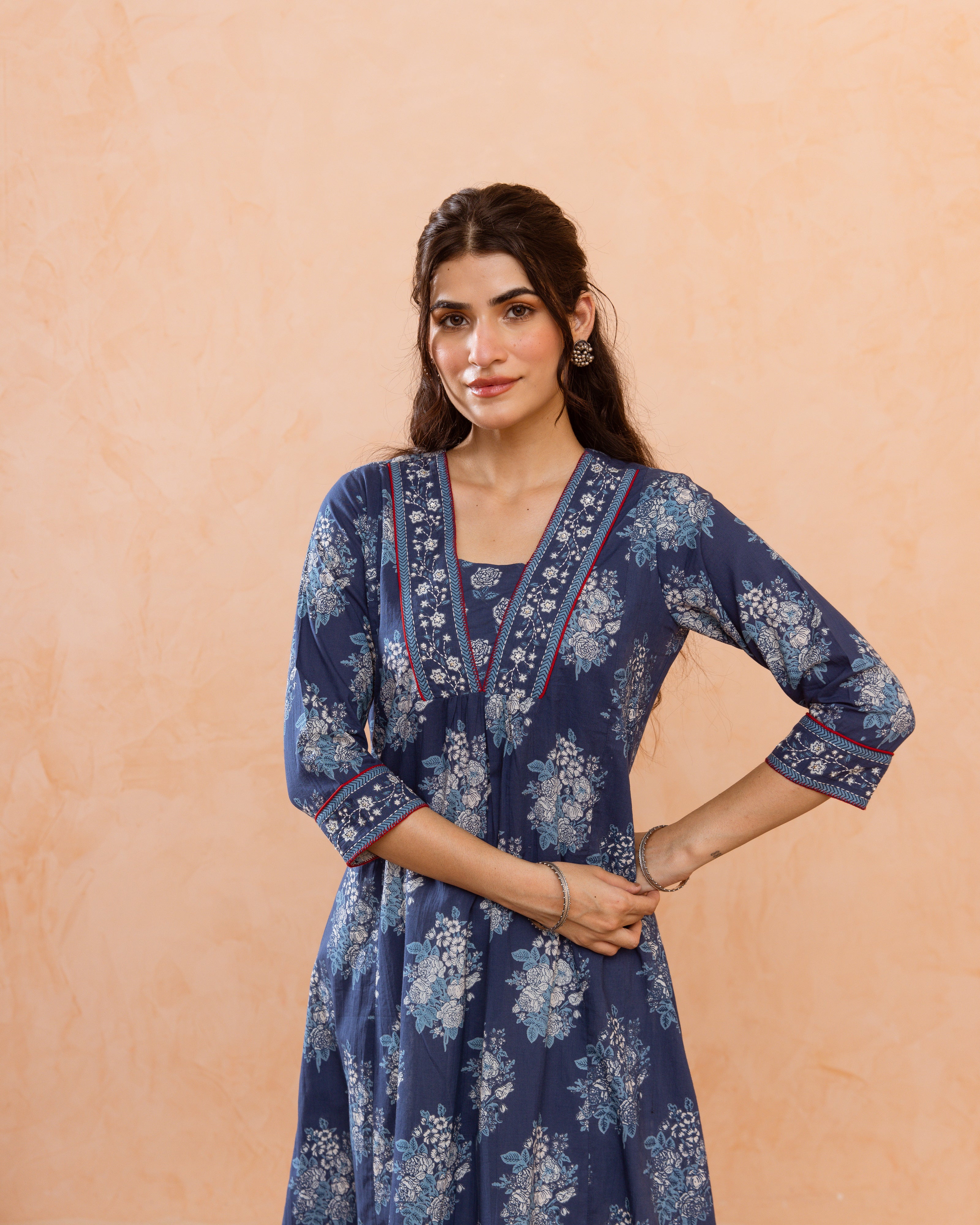 Navy Blue Kurta ( Pant Not Included )
