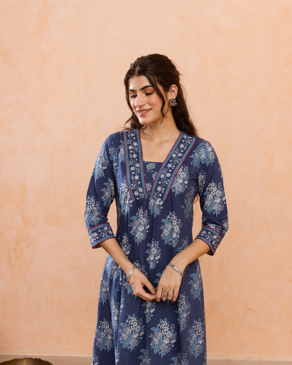 Navy Blue Kurta ( Pant Not Included )