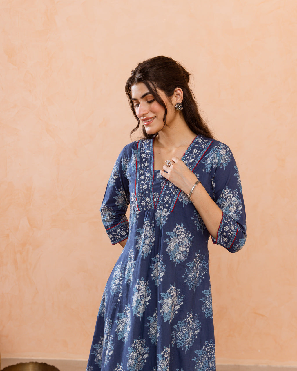 Navy Blue Kurta ( Pant Not Included )