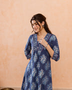 Navy Blue Kurta ( Pant Not Included )