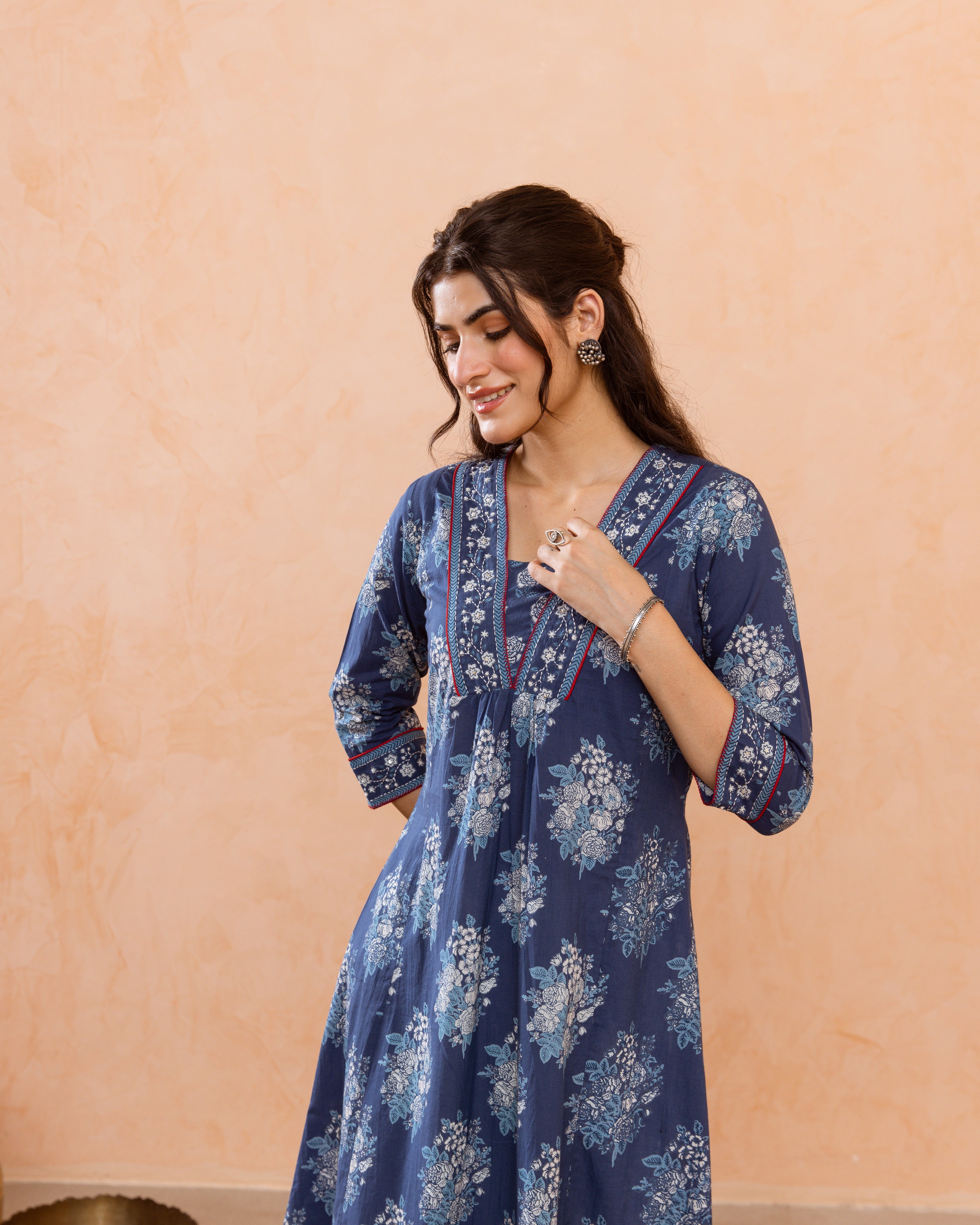 Navy Blue Kurta ( Pant Not Included )