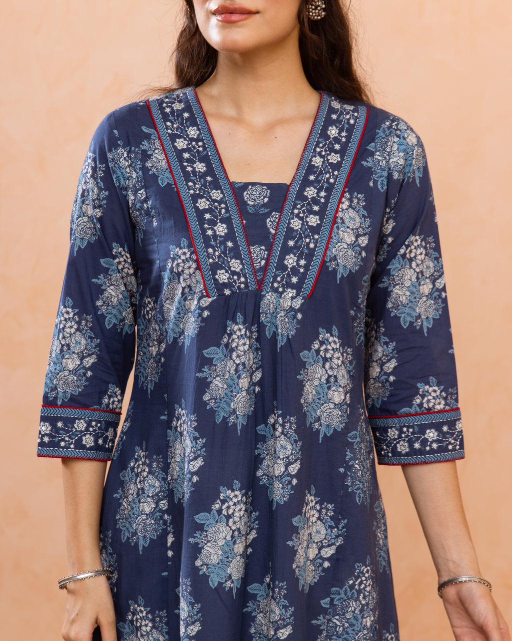 Navy Blue Kurta ( Pant Not Included )