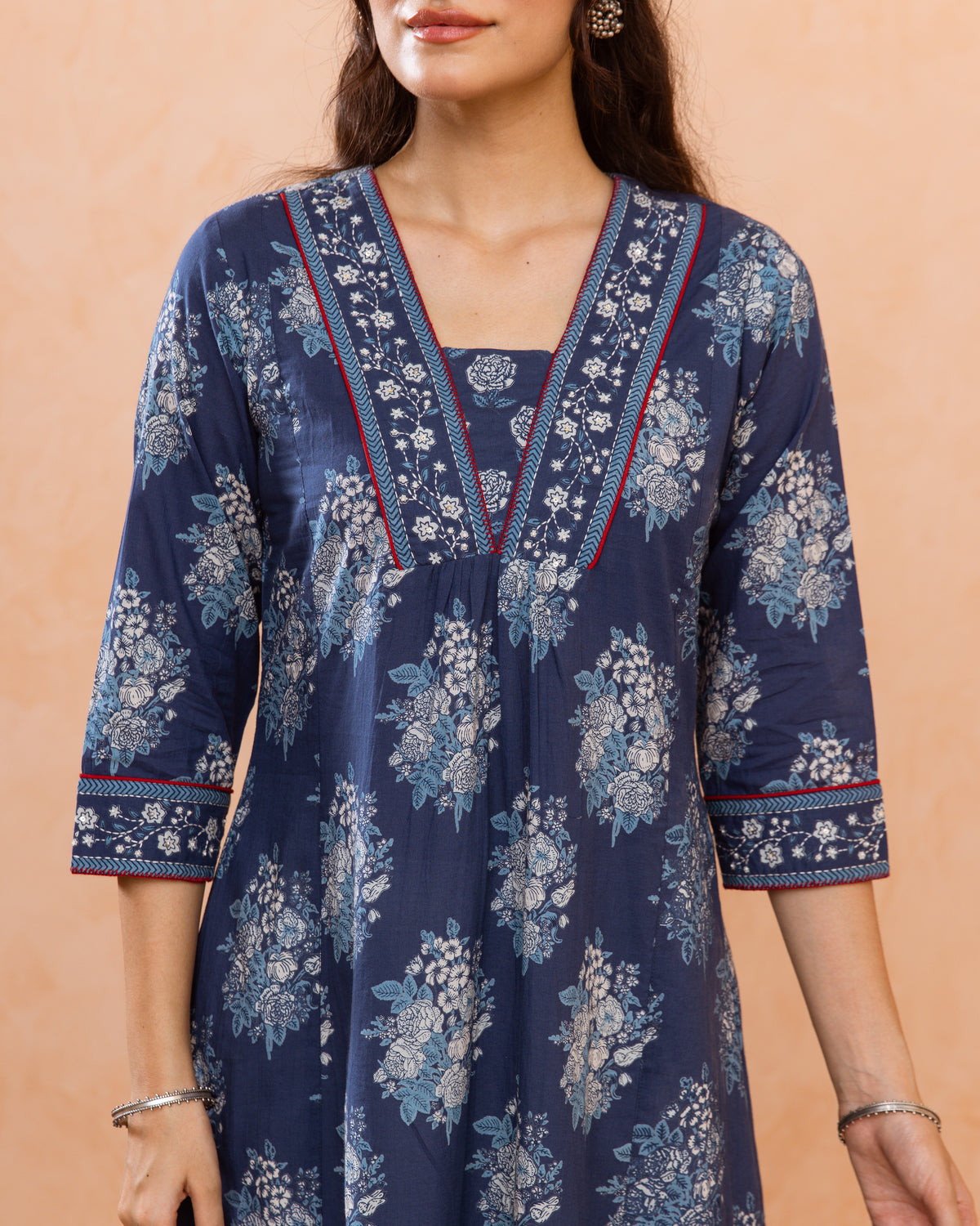 Navy Blue Kurta ( Pant Not Included )