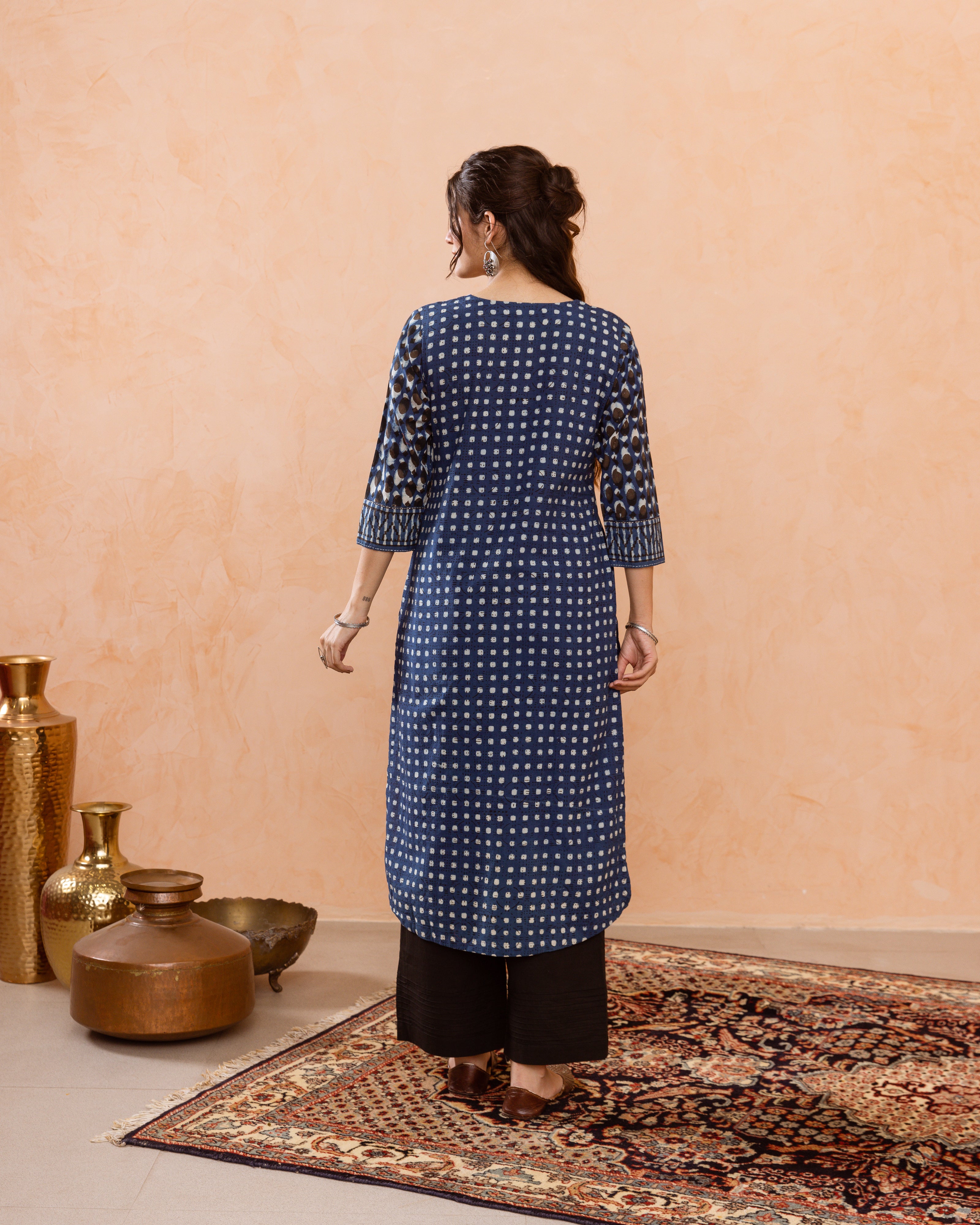 Navy Blue Kurta (Pant Not Included)
