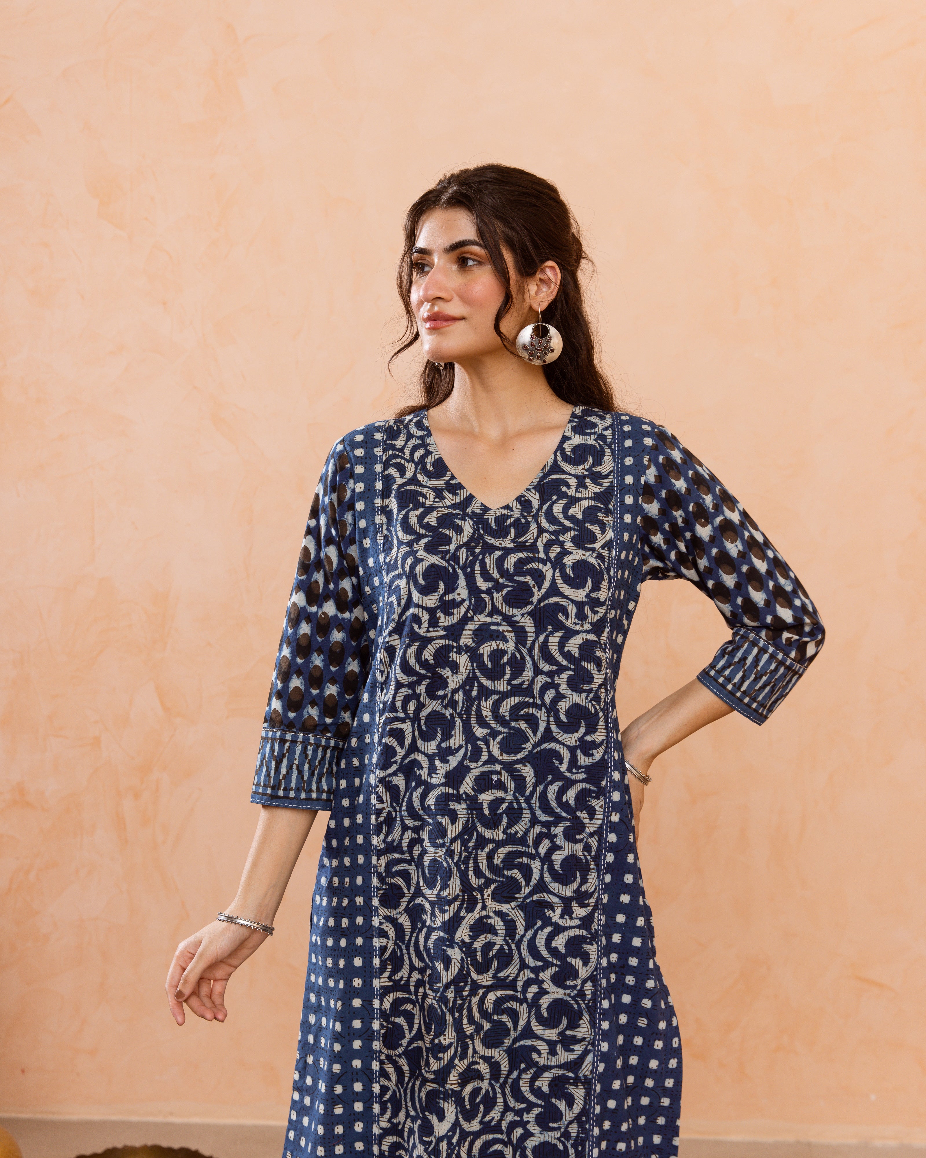 Navy Blue Kurta (Pant Not Included)