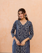 Navy Blue Kurta (Pant Not Included)