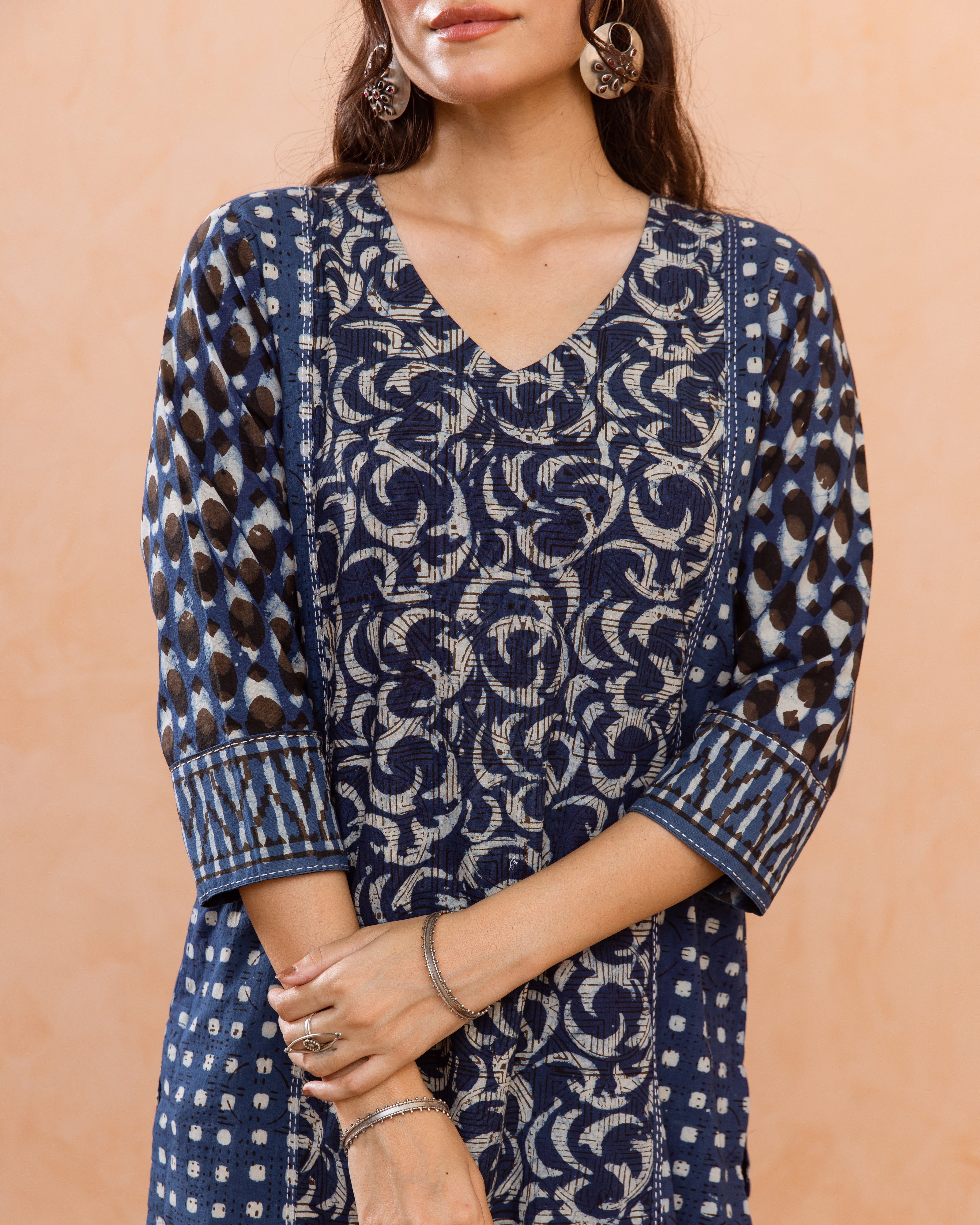 Navy Blue Kurta (Pant Not Included)