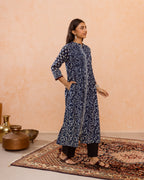 Navy Blue Kurta(Pant Not Included)