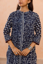 Navy Blue Kurta(Pant Not Included)
