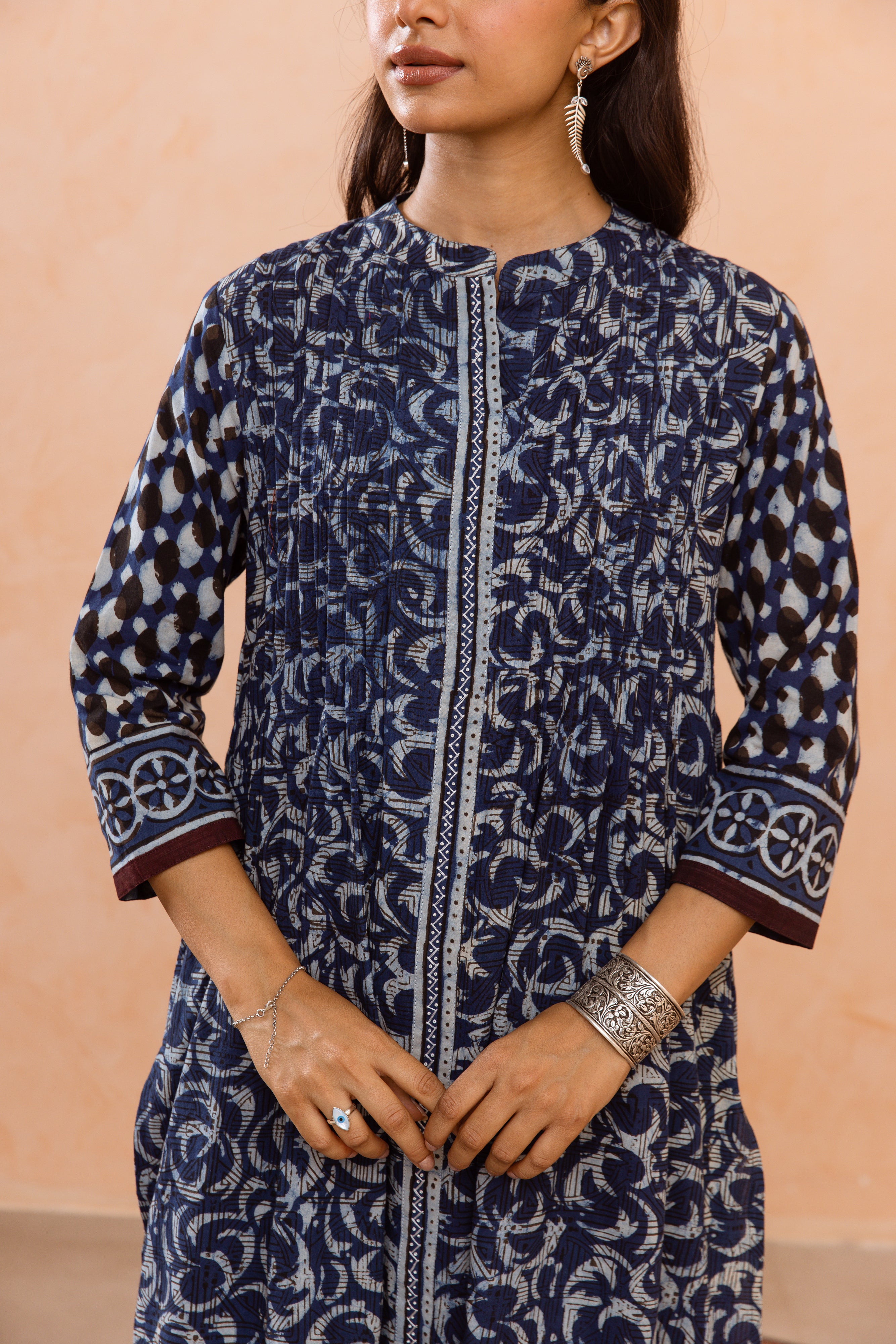Navy Blue Kurta(Pant Not Included)