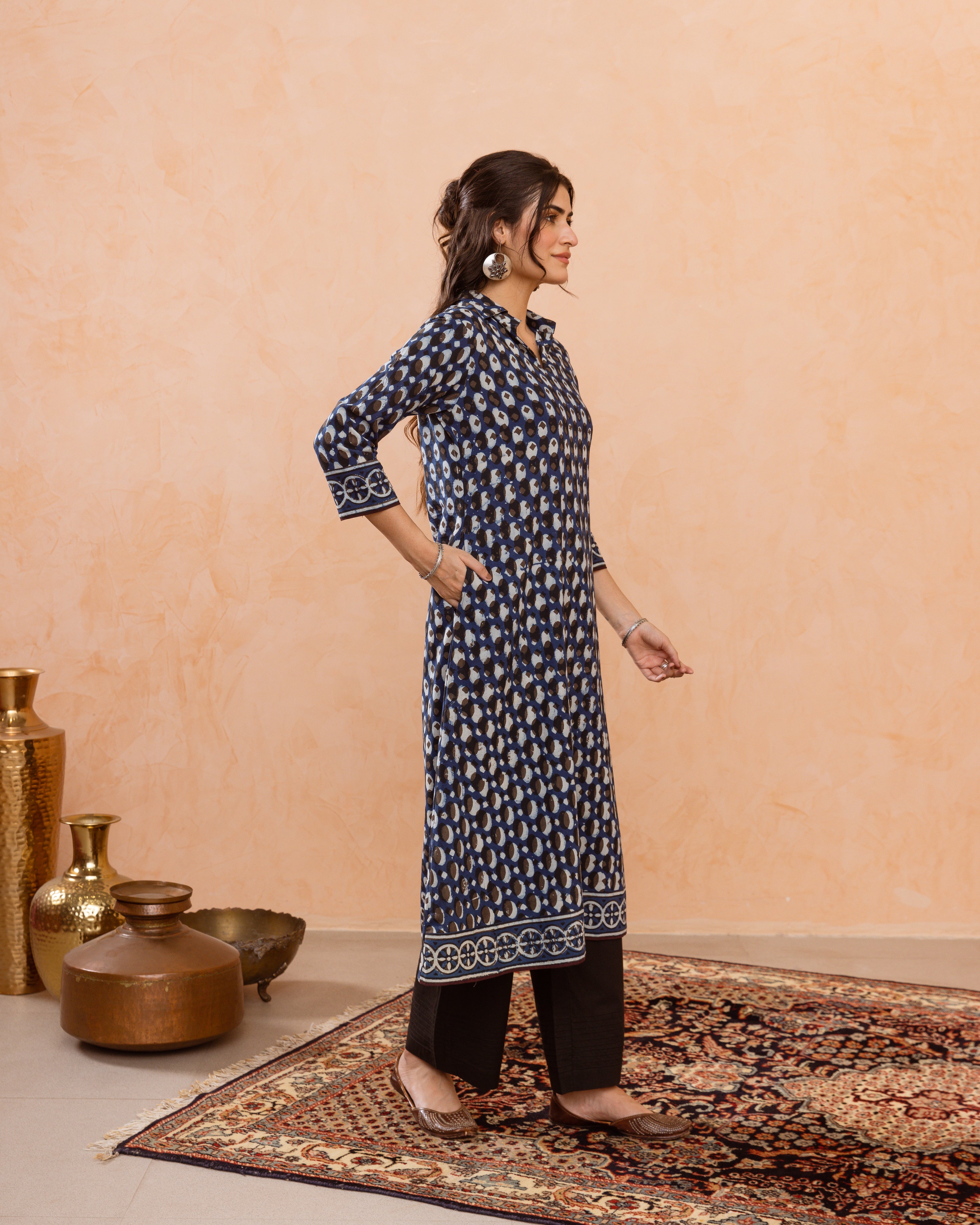 Indigo Kurta(Pant Not Included)