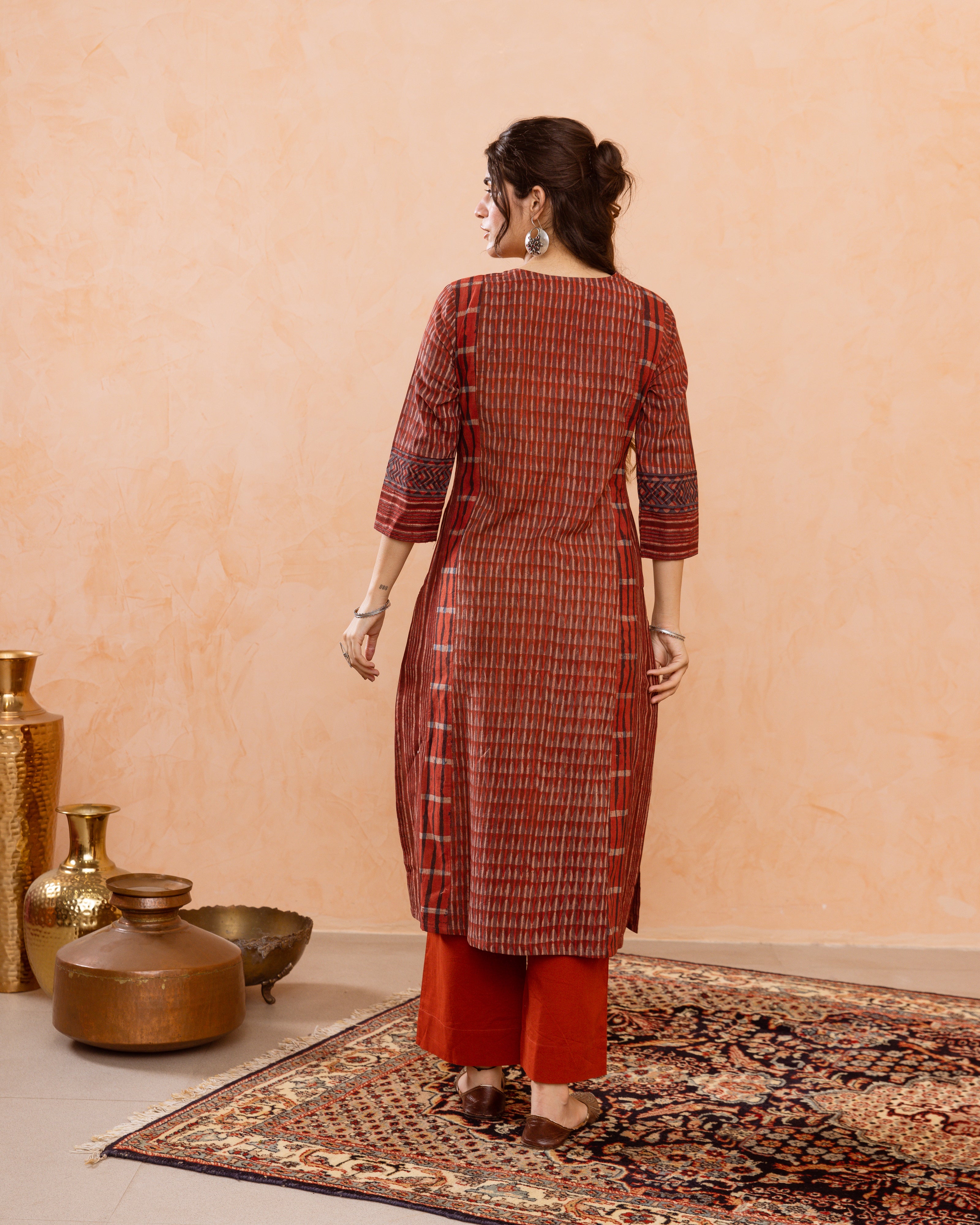 Rich Rust Red Kurta(Pant Not Included)