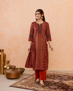 Rich Rust Red Kurta(Pant Not Included)