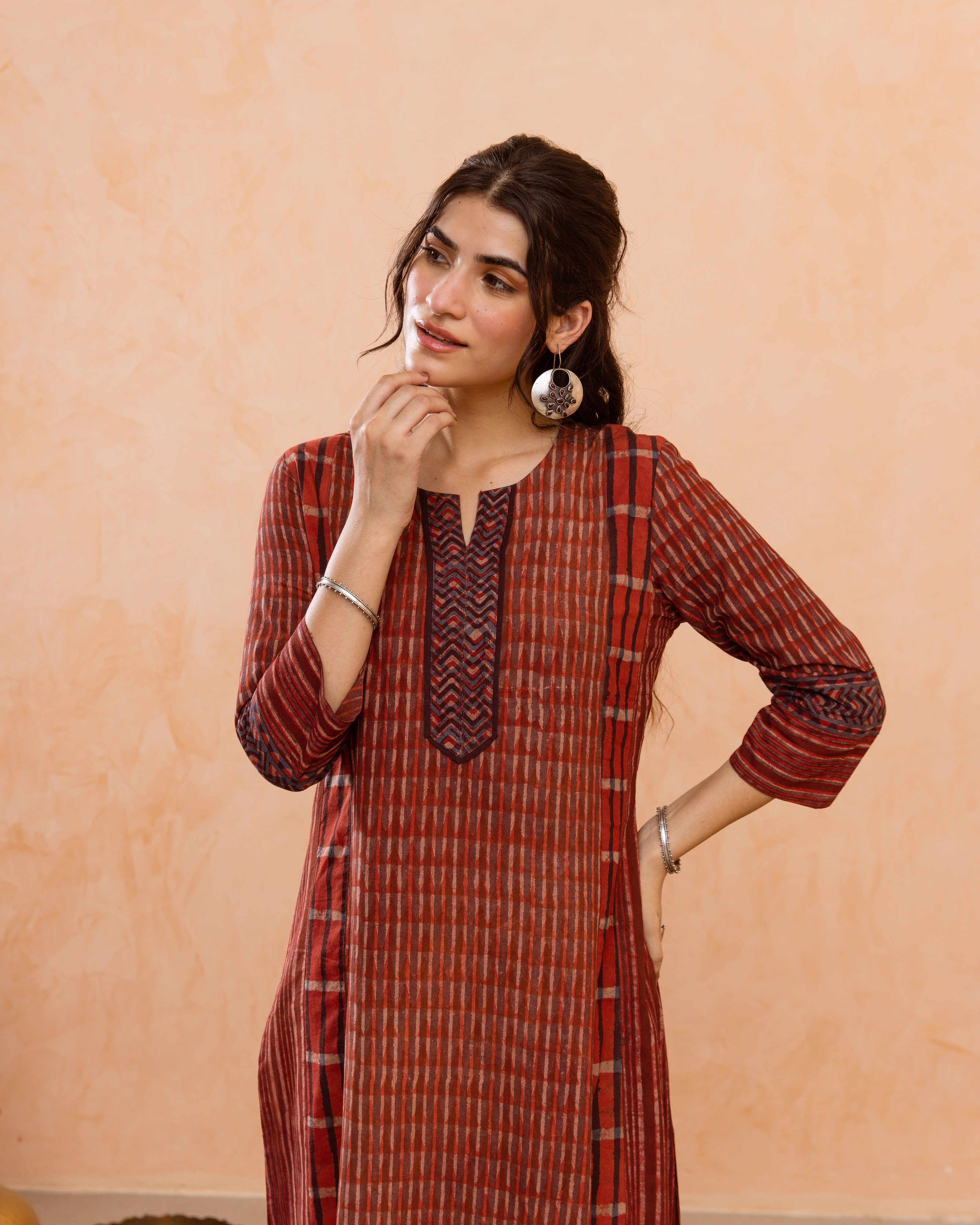 Rich Rust Red Kurta(Pant Not Included)