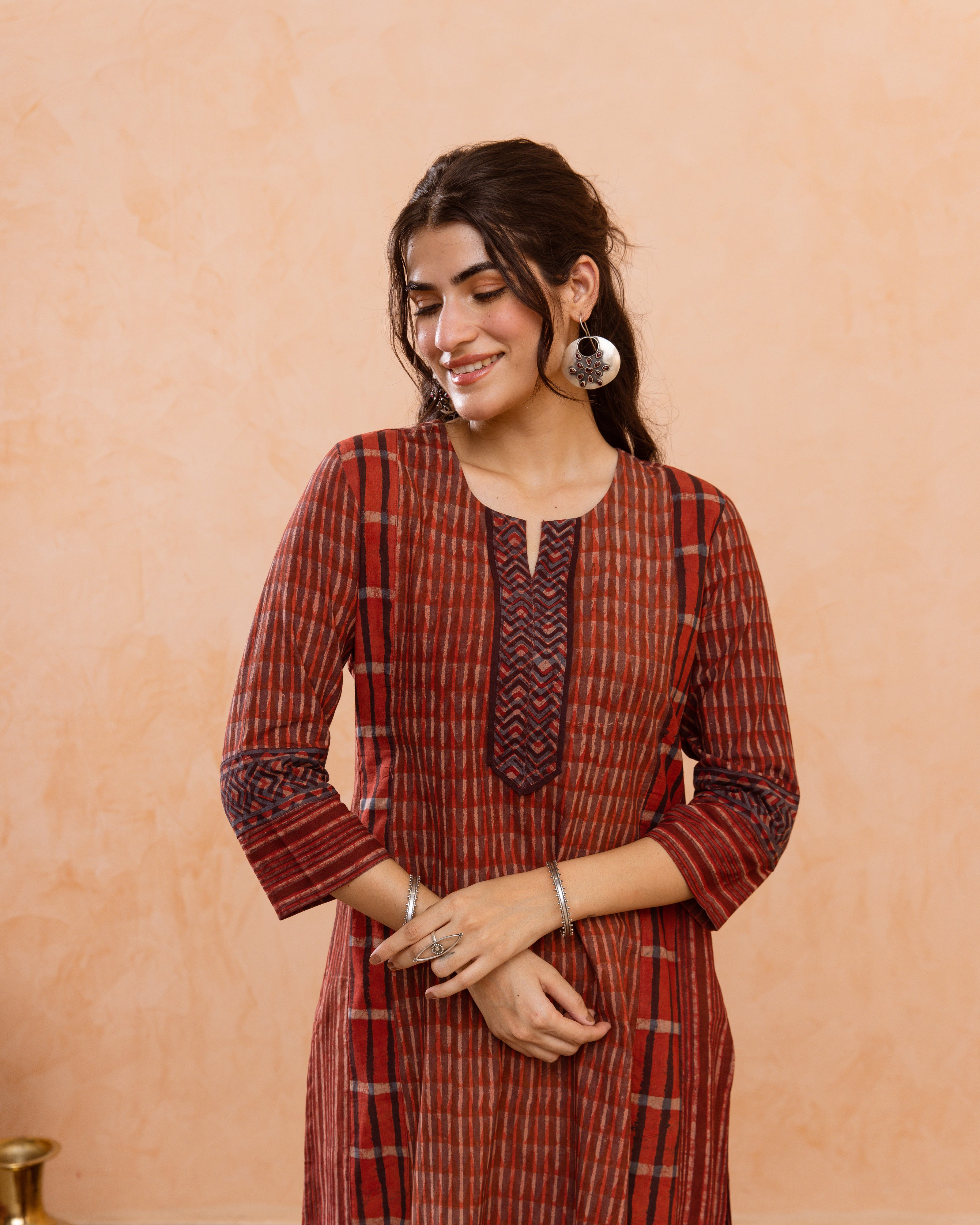 Rich Rust Red Kurta(Pant Not Included)