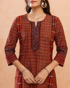 Rich Rust Red Kurta(Pant Not Included)