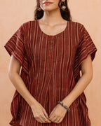 Rust Maroon Kaftan Short Top