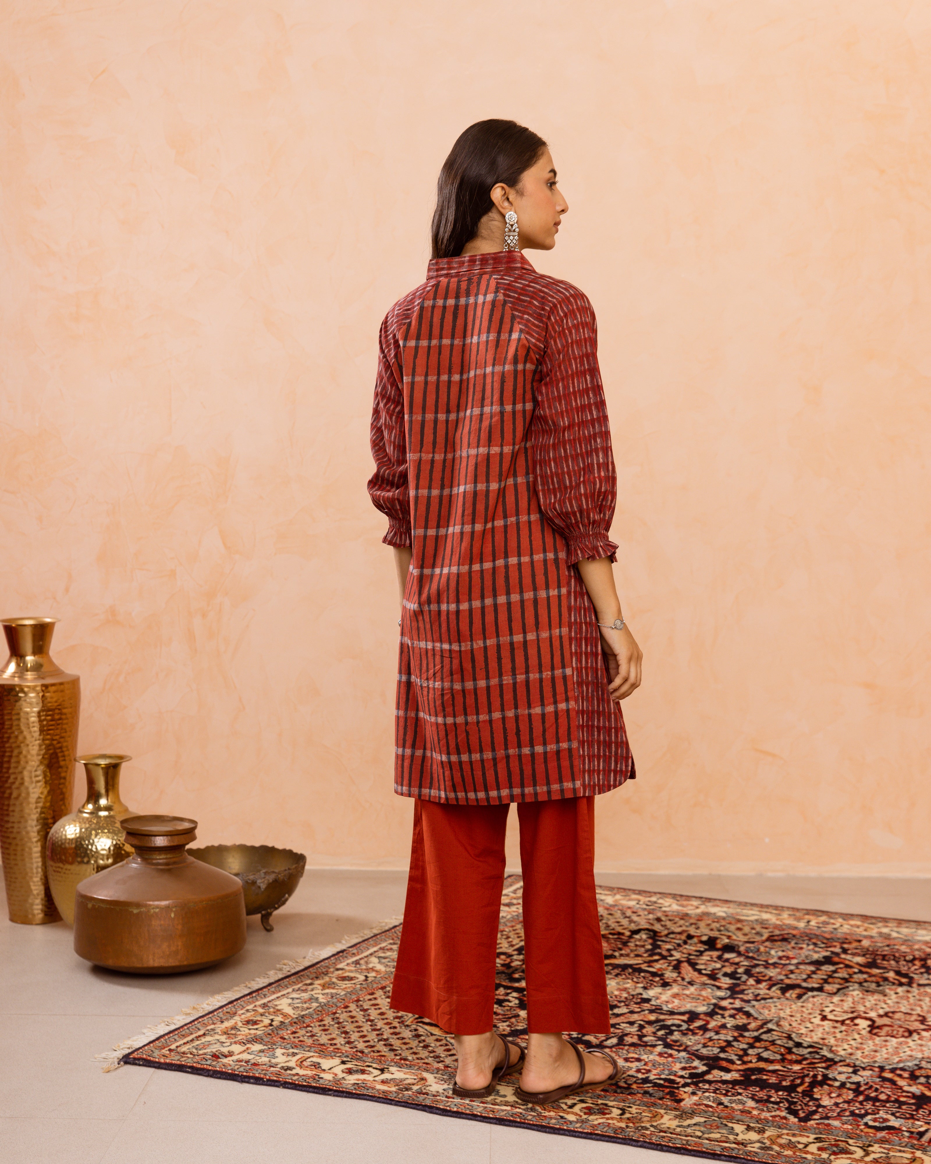 Rust Red Kurta(Pant Not Included)