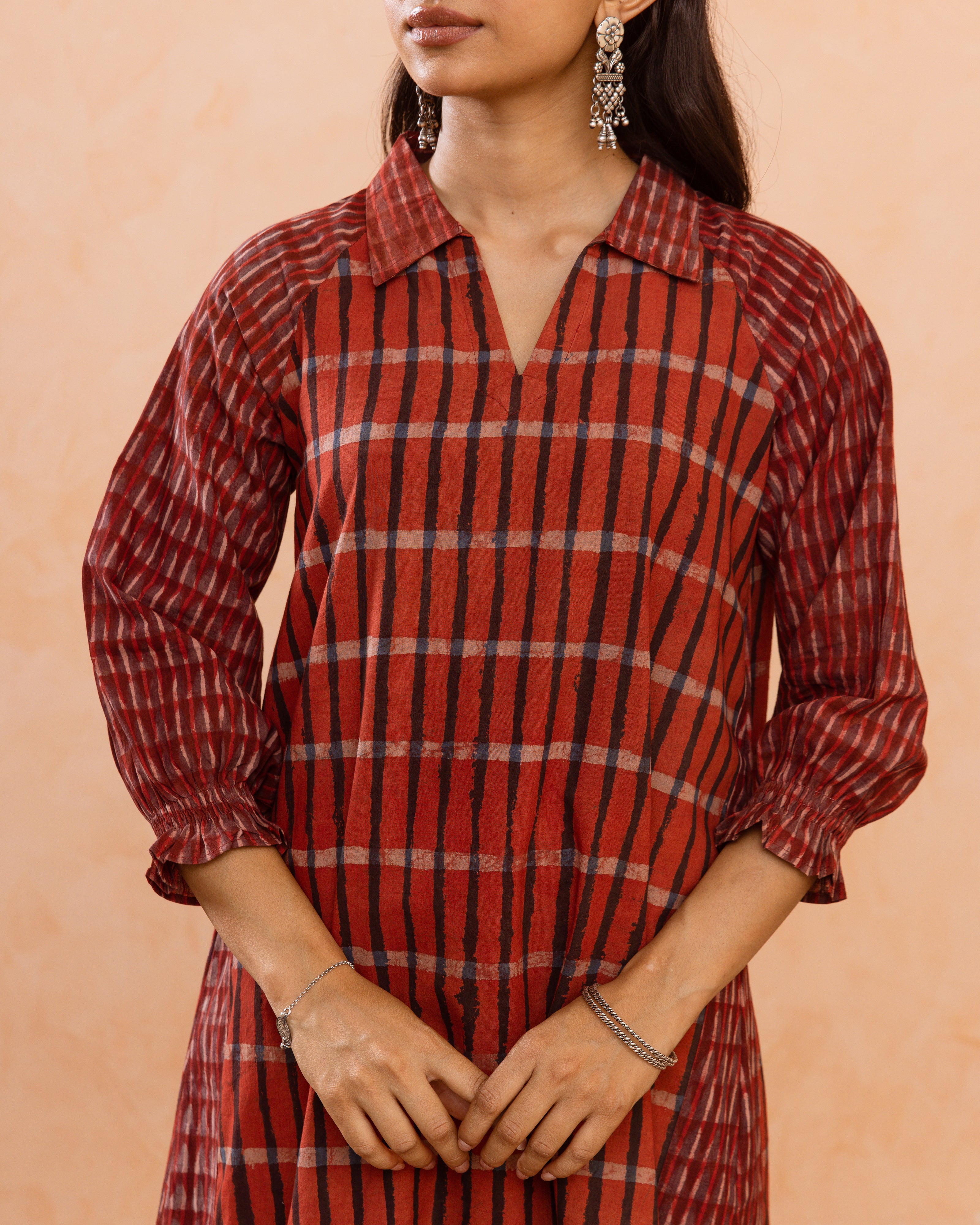 Rust Red Kurta(Pant Not Included)