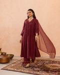 Wine Maroon Complete Suit Set