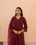 Wine Maroon Complete Suit Set