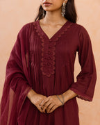 Wine Maroon Complete Suit Set