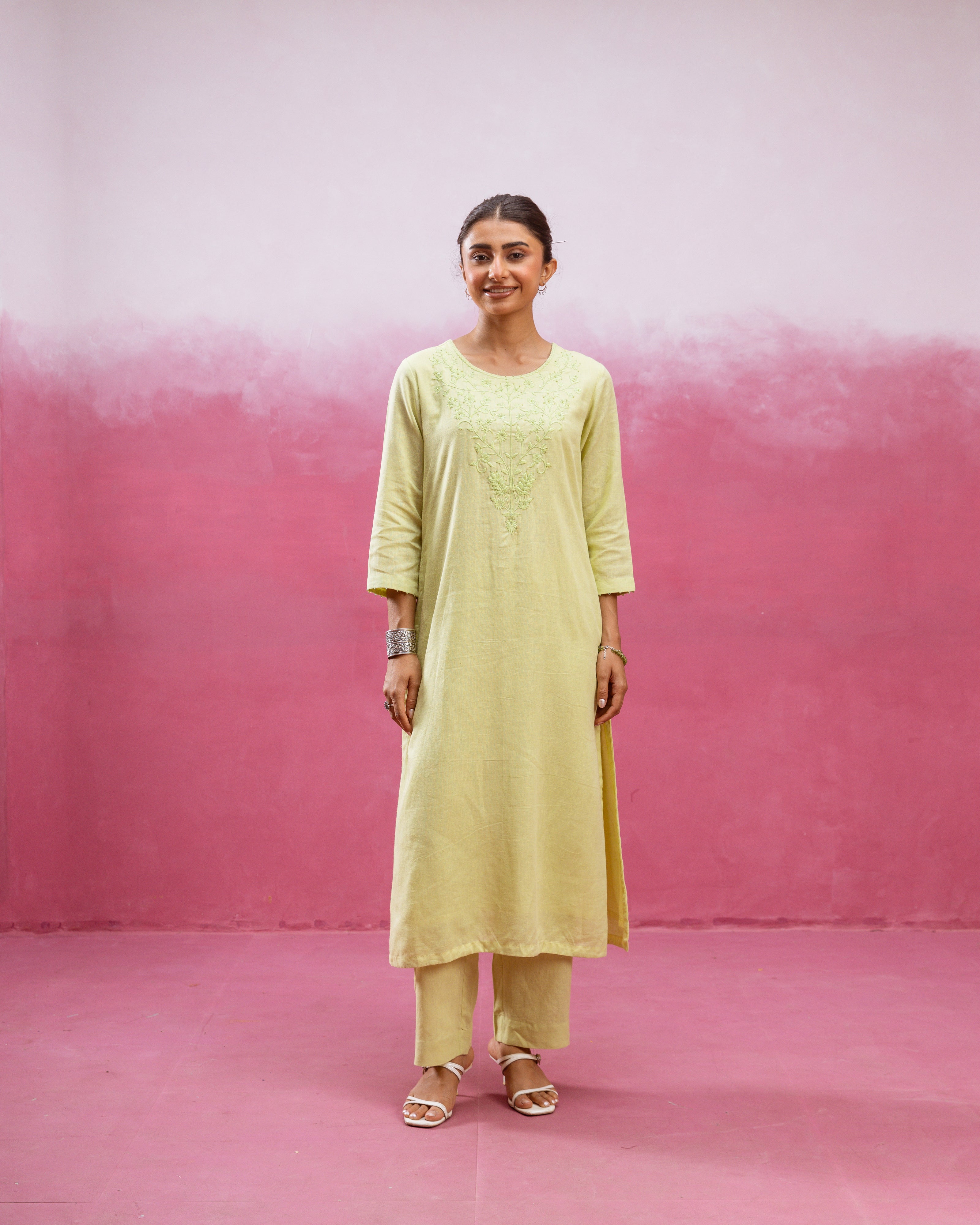 Pastel Lime Green Kurta Pant