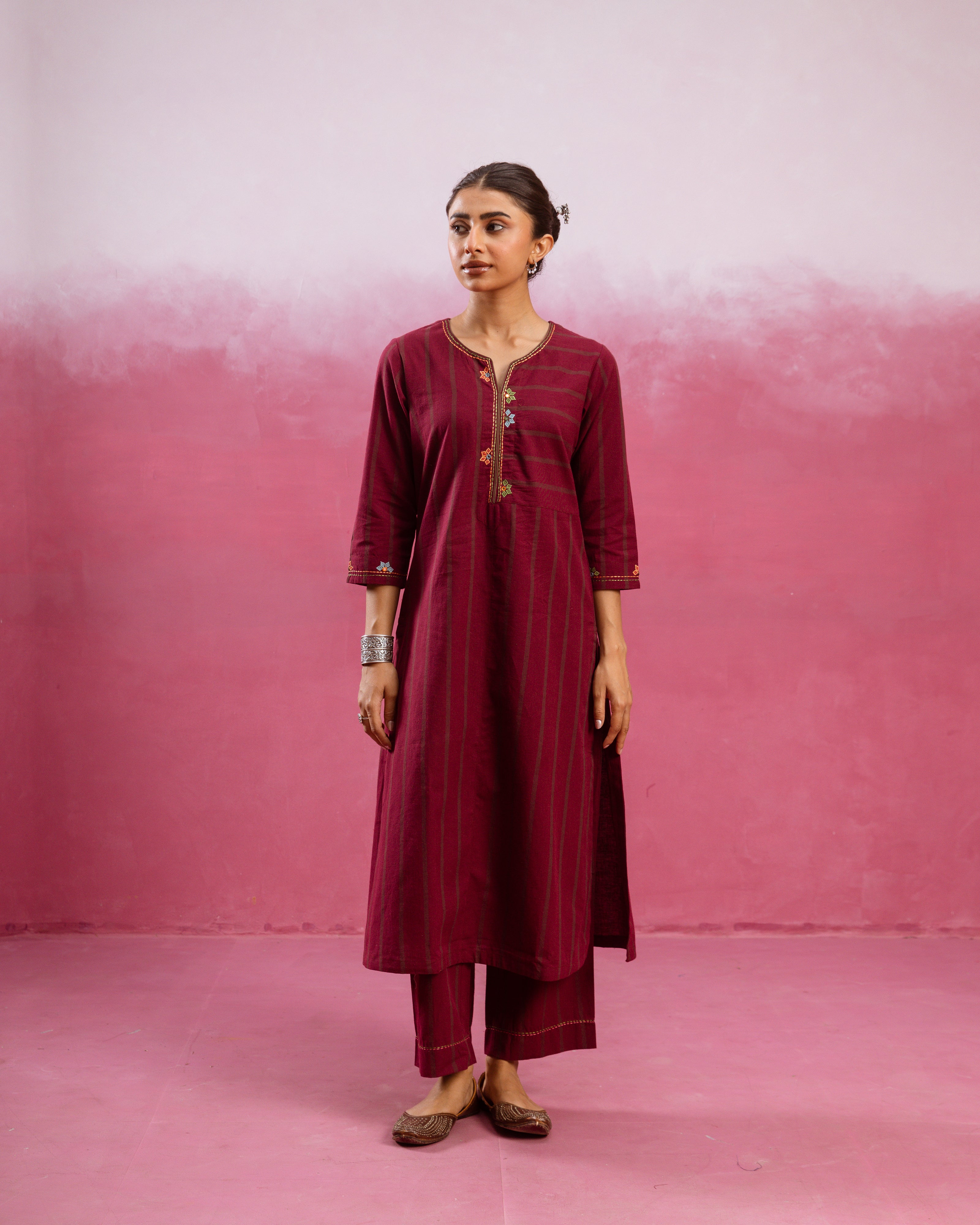 Wine Maroon Kurta Pant