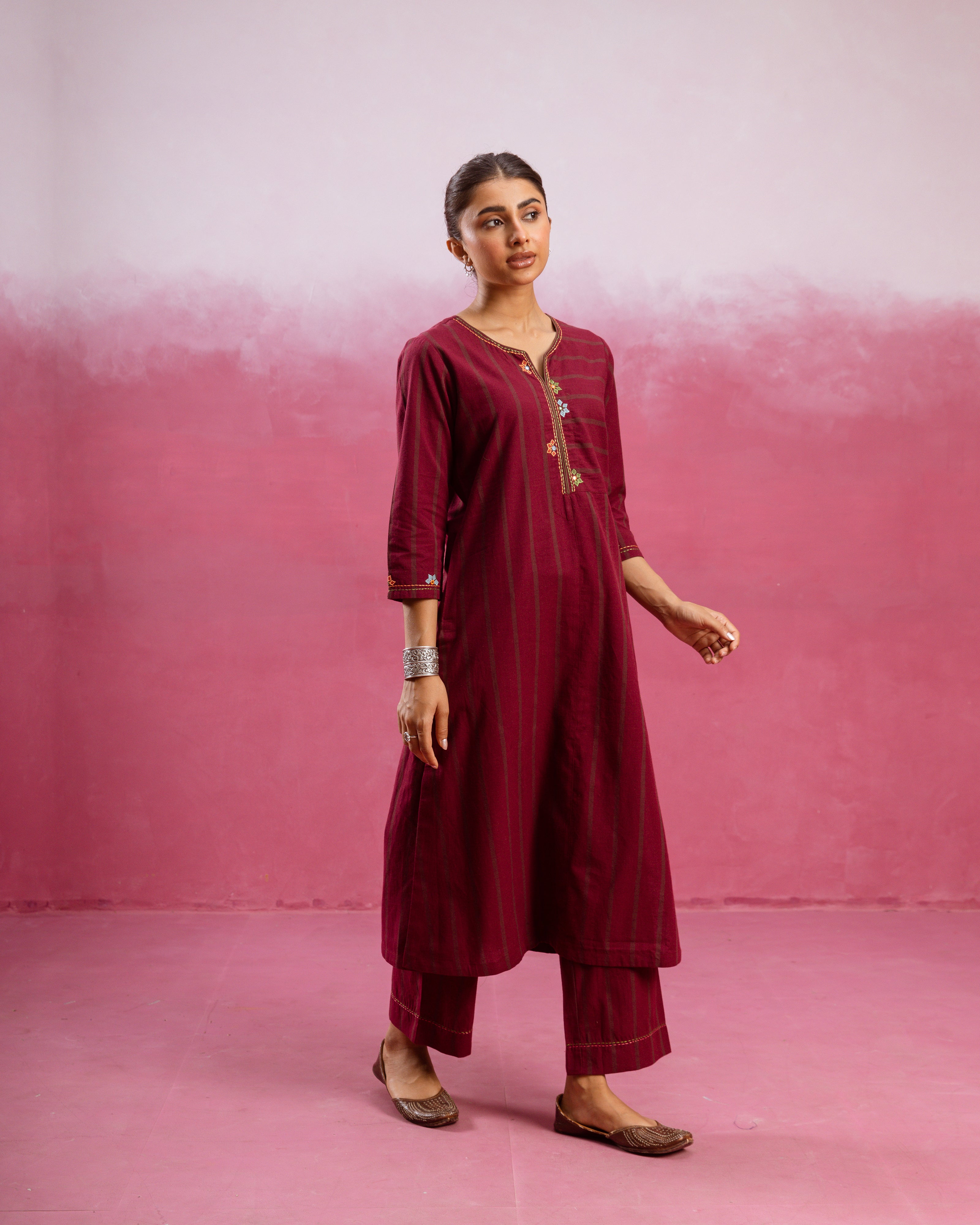 Wine Maroon Kurta Pant