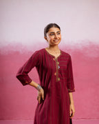 Wine Maroon Kurta Pant