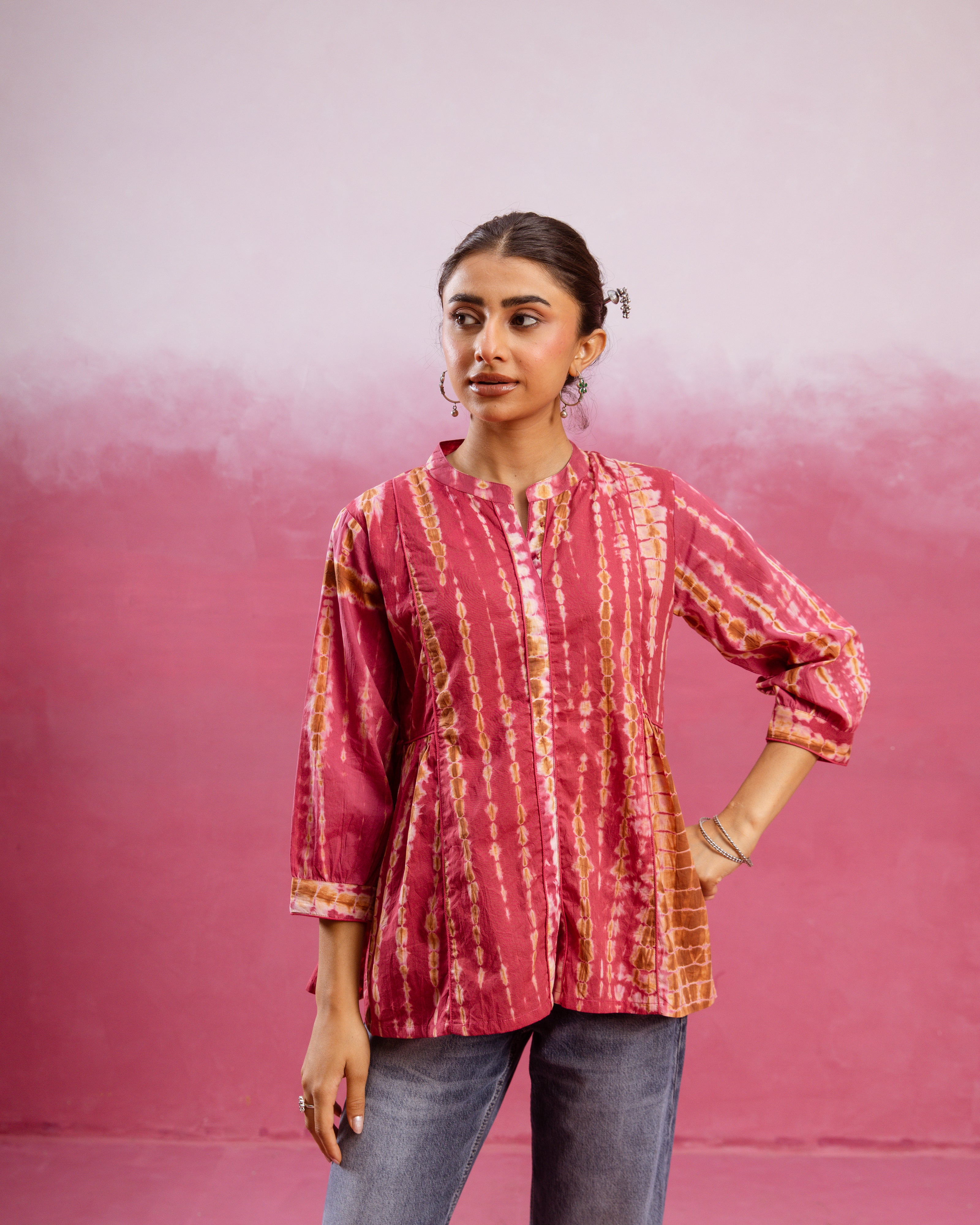 Deep Rose Pink Short Top