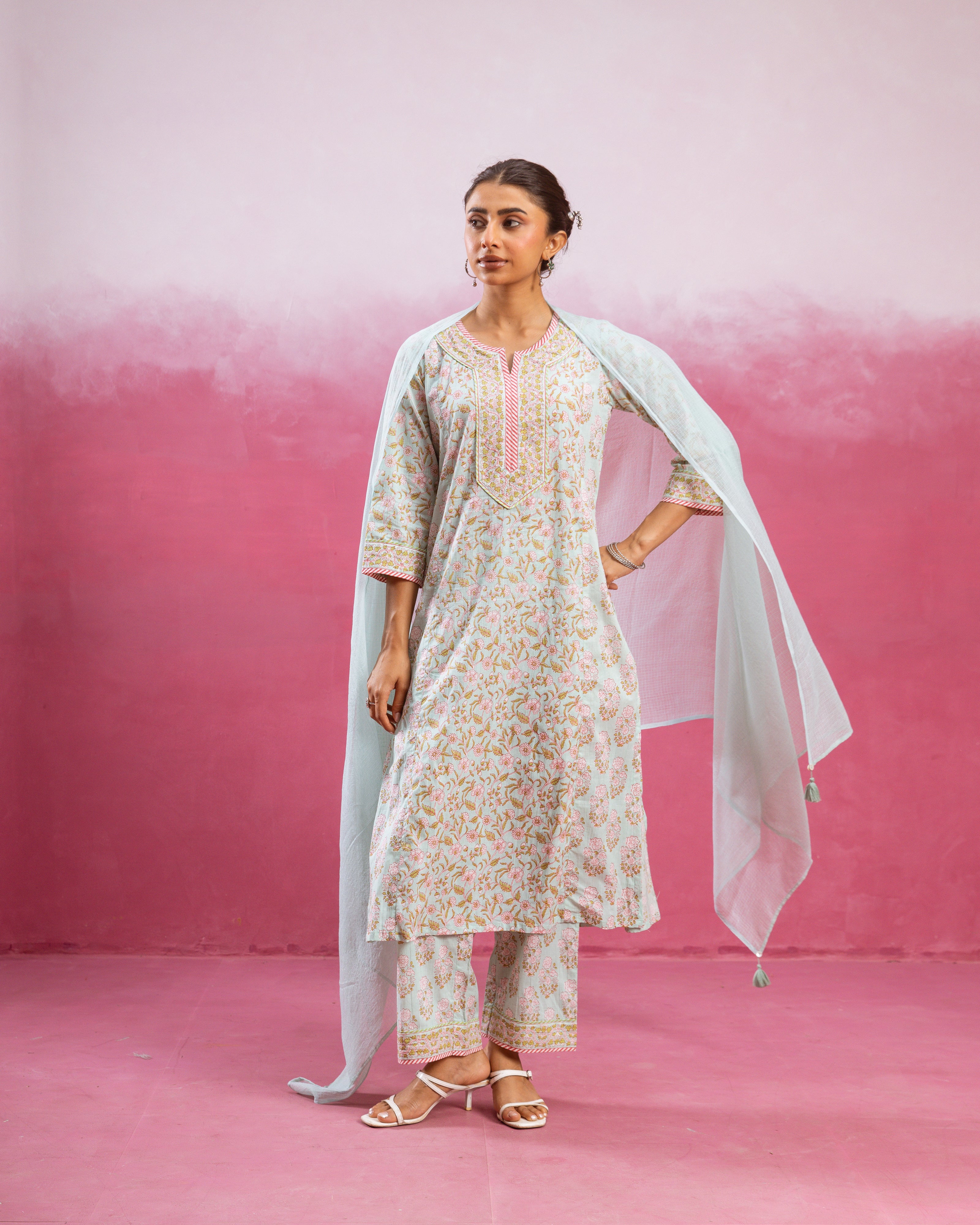 Olive Green Kurta Pant( Dupatta Not Inclueded)