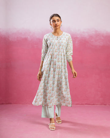 Mint Green Kurta (Pant Not Included)