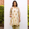 Cream Cotton Round Floral Print Kurta For Women's