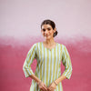 Lime Green & White Kurta  (Pant Not Included )