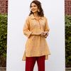 Yellow Cotton Collar Neck Short Kurta