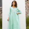 Mint Green Cotton Dobby Complete Suit Set For Women's
