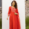 Cherry Red Kurta - Cotton Dobby Pant - Cotton - Handblock Printed Kota Doriya Dupatta For Women's