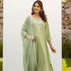 Soft Green South Handloom Complete Suit Set For Women's