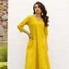 Yellow Cotton Printed Kurta For Women's