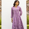Lavender Cotton Handloom V-Neck Kurta For Women's