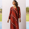 Rust Red Cotton Kurta Pant Set For Women's