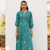 Green Cotton Hand Done Bandhani Kurta Pant Set For Women's