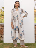 White Floral Printed Kurta Pant Set For Women's