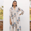 White Floral Printed Kurta Pant Set For Women's