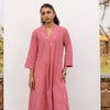 Rose pink Cotton Handloom Round Neck Kurta For Women's