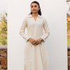 Off White Cotton Handloom Kurta Pant Set For Women's