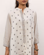 White Cotton Hnadloom Short Kurta For Women's