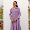 Lavender Cotton Handloom Kurta Pant Set For Women's