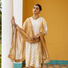 White Tie & Dye Pure Banarasi Silk Complete Suit Set